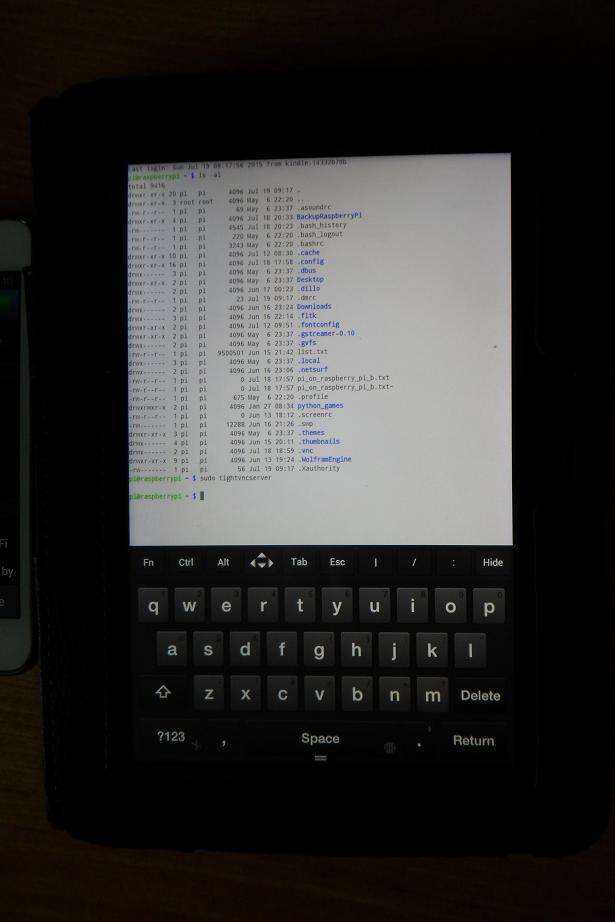 Kindleberry Pi running ssh client 