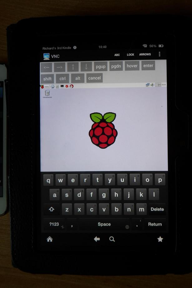 Kindleberry Pi running vnc client 