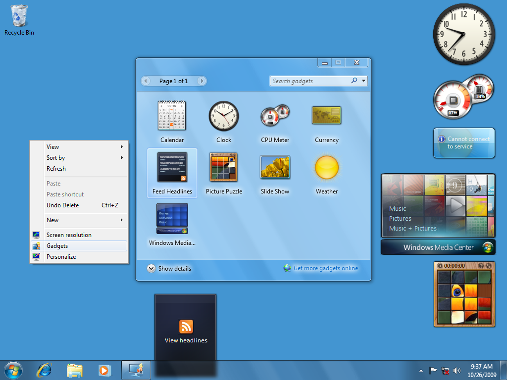 Windows 7 screen