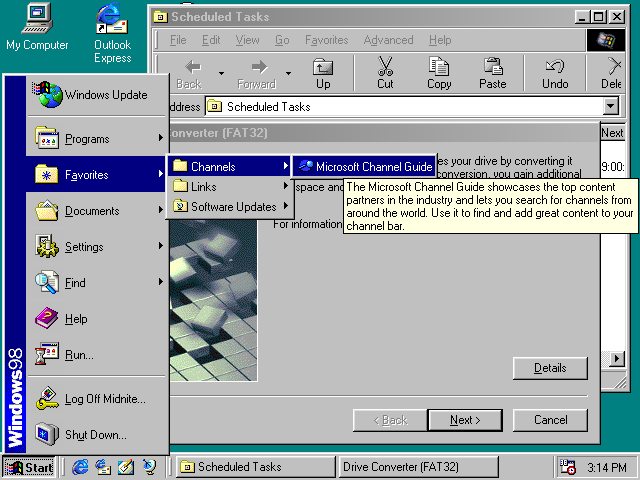 Windows 98 screen