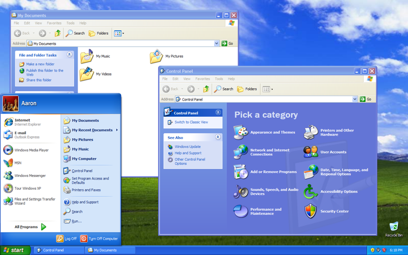 Windows XP screen